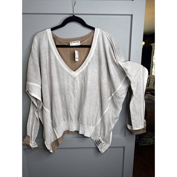 NWT Free People Women's We The Free XL Heirloom Collection Sweater French Oak - Picture 1 of 9